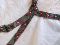 値下げしました〜ビーズ織り　ラリエット　ネックレス　椿
