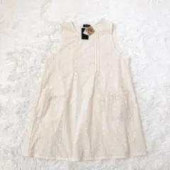 タグ付き　RUPUA ノースリーブレースワンピース　ミニ　綿100% M-L