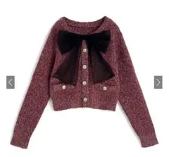 チュールリボンラメニットトップス lt155