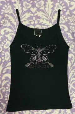 金*希様 ANNA SUI キャミソール バタフライ ラインストーン ブラックのサムネイル