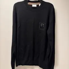 BURBERRY ロゴ刺繍 クルーネック ニット ブラックのサムネイル