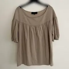 【美品】UNTITLED アンタイトル カシミヤ混 ギャザーカットソー ベージュ