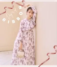 【美品】Willselection ライン フラワーケープ ワンピース