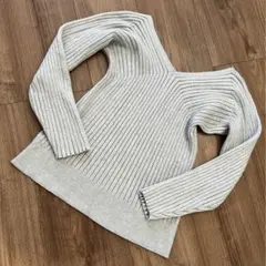 ROPÉ PICNIC リブ編み Vネックセーター サイズ38 ライトグレー