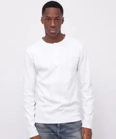 AVIREX サーマル 長袖 ヘンリーネック ホワイト