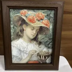 サ-ビス品 ルノアール 世界の名画 うちわを持つ少女 複製陶板絵画 美術