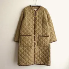 Traditional Weatherwear　ノーカラー キルティングコート