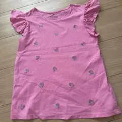 H&M ピンク ハート装飾 Tシャツ US 8/10