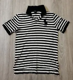 POLO ラルフローレン 緑×白ボーダーポロシャツ 【海外キッズサイズXL】