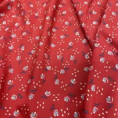 レトロ生地 2.2m 花柄 生地 レッド 小花模様 手芸材料 リメイク