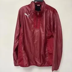 PUMA 赤 ハーフジップ ナイロンジャケット