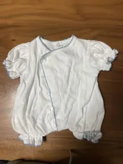 monbebe アイレットブルー グローリーロンパース 半袖 退院着