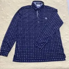 美品 le coq sportif golf ルコック 長袖ポロシャツ 総柄 L