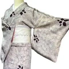 A90愛華 着物 小紋　絞り　正絹　身丈164