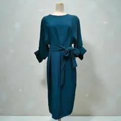 ルイルエブティック ピーコックブルー バルーンスリーブワンピース