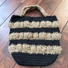ハンドメイド　やわらかバッグ　黒✖️黄土色