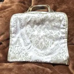 【美品】Francfranc 薄型ポーチ両開きハンドル付き　内側メッシュ