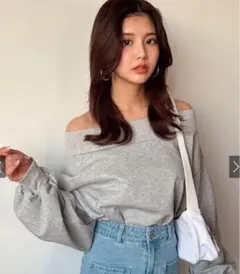 GRL 「dk1139」オフショルダースウェットトップス