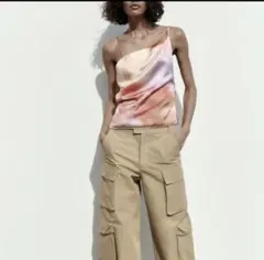 タグ付き　ZARA ザラ　サテンキャミソール　トップス