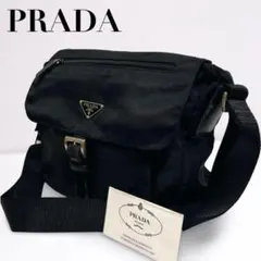 【✨美品✨】 プラダ 三角ロゴ ナイロン メッセンジャーバッグ ブラック 正規品】プラダ PRADA ショルダーバッグ ナイロン 三角ロゴ 黒