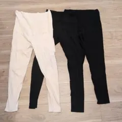 【本日限定値下】マタニティレギンス　3本セット ホワイト ブラック
