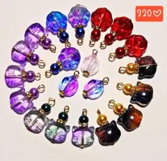 320♡ガラス猫と肉球チャームコネクター