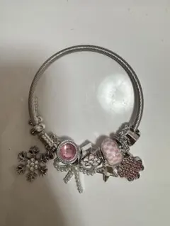 pelliculeブレスレット PANDORA風 チャームブレスレットシルバー