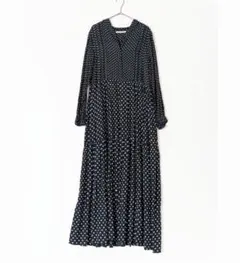 2025✨BEARDSLEY ビアズリー ドットギャザーワンピース ブラック 1