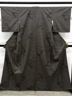 24時間以内発送】夏結城紬 単衣 夏物 ねじり梅柄 飛び柄 正絹 夏紬 