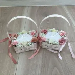 ウェディング リングピロー かご 2個セット
