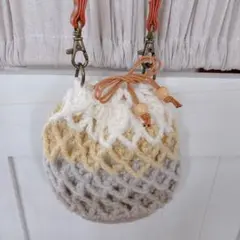 編み物ポシェット ハンドメイド品
