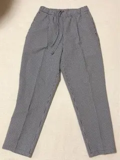 無印良品　チェック　テーパードパンツ
