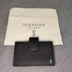 SERAPIAN ブラックレザー 長財布 保存袋付き - メルカリ