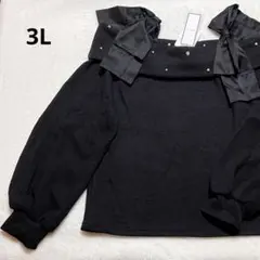 Lax Dan Tia ビジューオフショル 3L ブラック しまむら