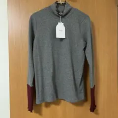 mysa closet テレコ配色袖ハイネックプルオーバー