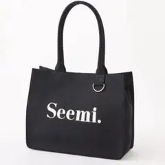Seemi.by NICE CLAUP ロゴトートバッグ 黒 ブラック