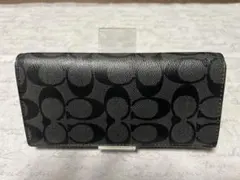 Coach ロゴパターン ブラック 長財布