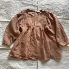 petit main 長袖シャツ 120 ブラウン