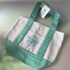 TRADER JOE'S トートバッグ ベージュとターコイズ