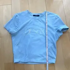 EMODA パールロゴ 半袖Tシャツ ライトブルー F