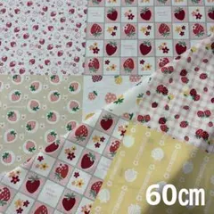 松山敦子　スクエア　ストロベリー柄　60㎝　いちご柄　ホワイト