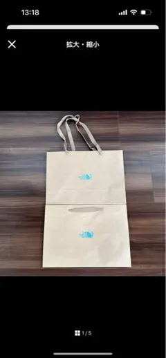 専用　ロゴ入り茶色ショップ袋 大・小2サイズ