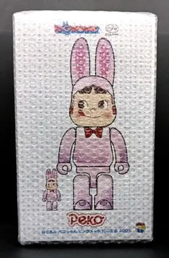 ベアブリック 着ぐるみ ペコちゃん ピンクメッキ版 100％ & 400％うさぎ