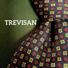 TREVISAN 幾何学模様 ネクタイ 100%シルク　イタリア製