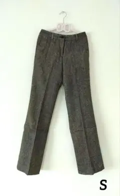 【日本製】美品　スラックス　S　ブラウン系　ポケット付き　パンツ　秋冬ボトムス