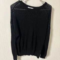 透かし編み ブラックニット トップス WEGO FREEのサムネイル