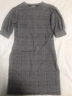 H&M グレーチェックワンピース