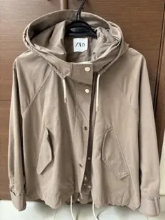 ZARA フード付きベージュ　ジャケット　M ゆったり春アウター