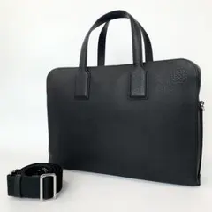 ロエベ 2way ゴヤ スリム ブリーフケース レザー 黒 ブラック メンズ
