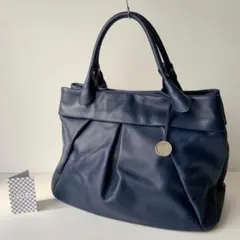 【FURLA】フルラ　ハンドバッグ　トートバッグ　レザー　ネイビー　紺